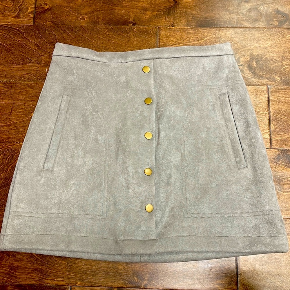 Faux Suede Gray HYFVE Mini Skirt